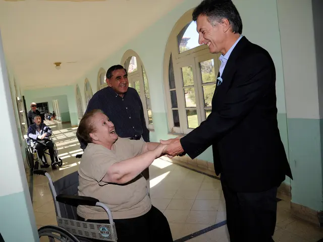 In the image we can see there are people wearing clothes. They are standing and two of them are...